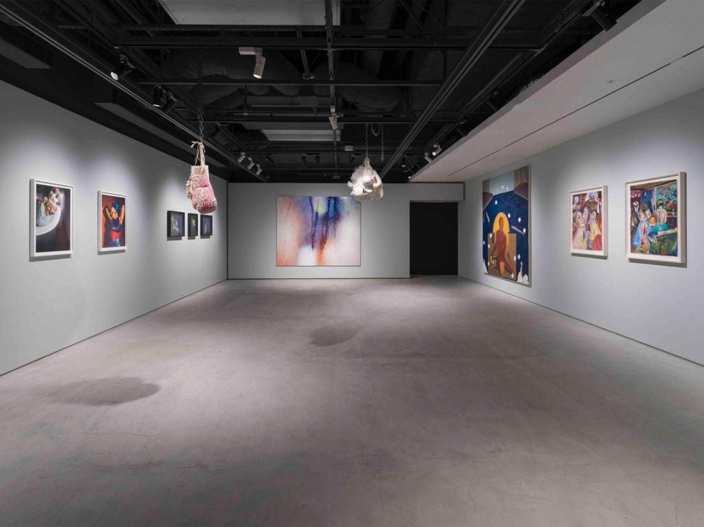 Installation view, "All the women. in me. are tired" at the Club Tokyo (2020). Photo courtesy of the Club Tokyo.