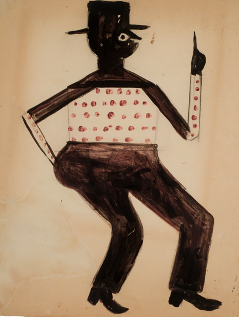 Bill Traylor, Man Pointing Up (c. 1939–42). Courtesy of Ricco Maresca