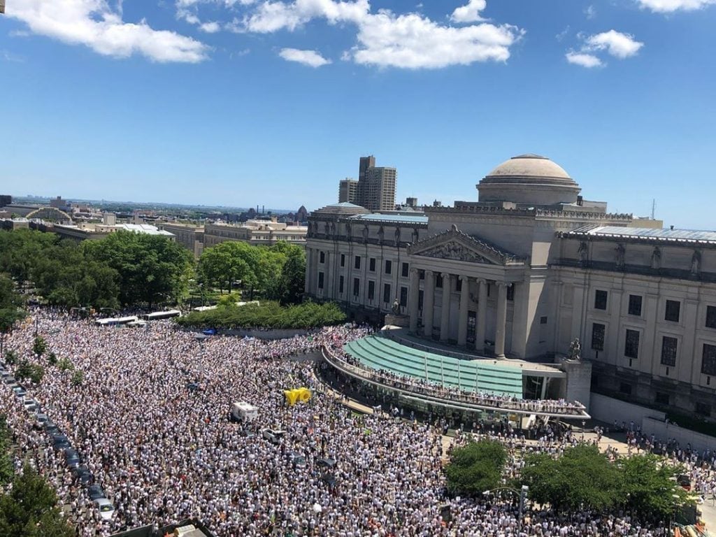 Outside the Brooklyn Museum during the Black Trans Lives Matter March in June 2020. Courtesy Brooklyn Museum Twitter.