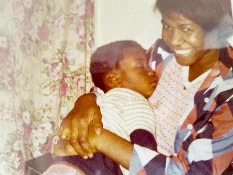 George Floyd as a small boy with his mother.