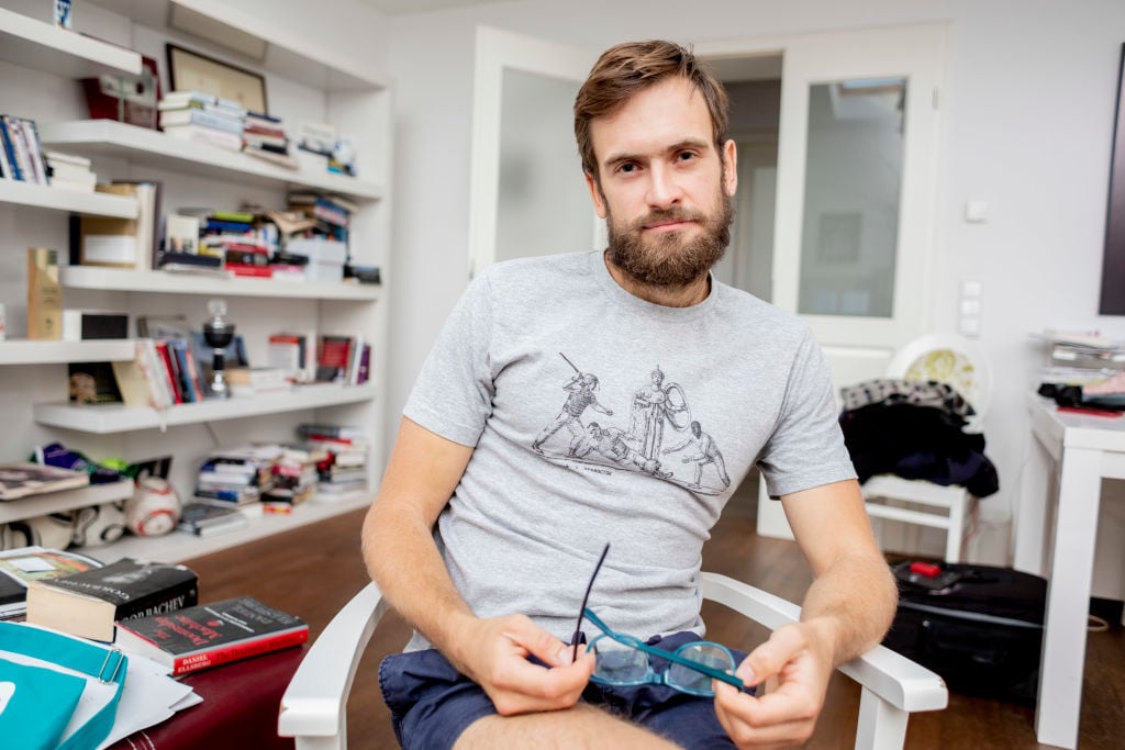 Pussy Riot activist Peter Verzilov in Berlin last year. Photo by Christoph Soeder/picture alliance via Getty Images.