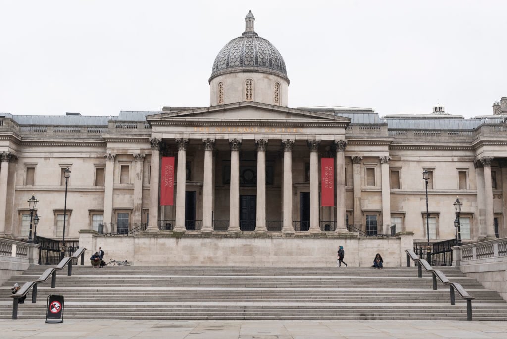 The closed National Gallery in central London, Britain. Photo by Ray Tang/Xinhua via Getty Images.