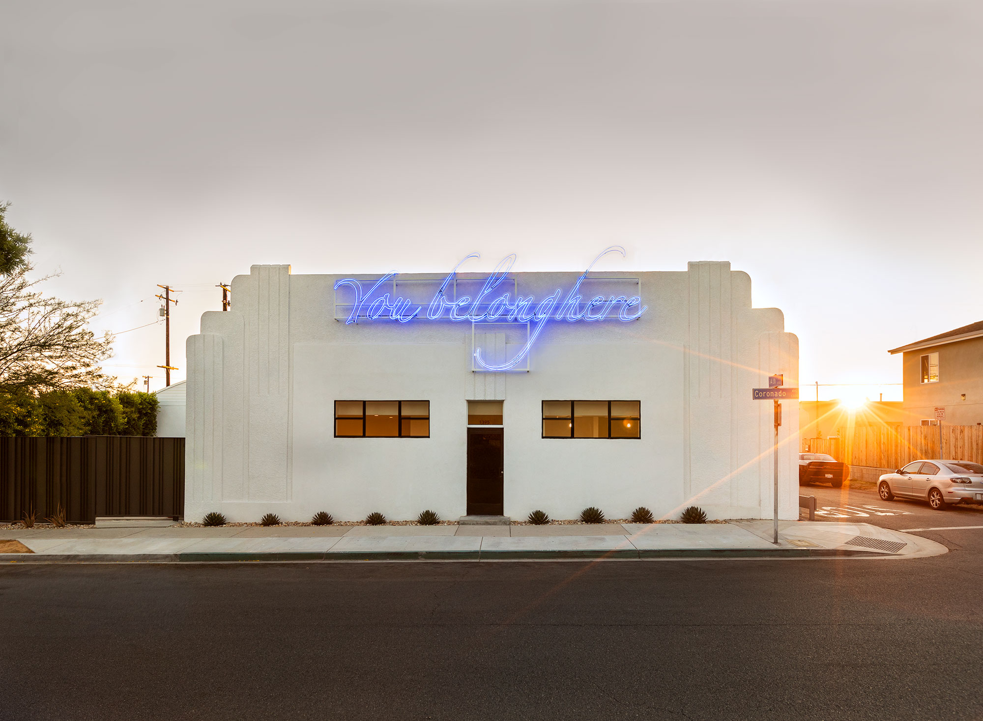 Tavares Strachan, You Belong Here (Blue #1), 2019, at the Compound. Photo by Laure Joilet, Compound Commission.