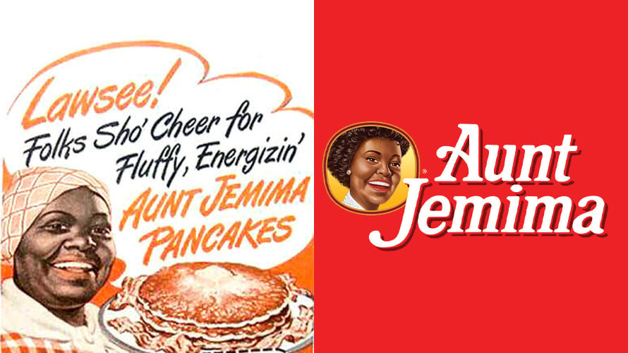 Aunt Jemima, then and now. Image courtesy of Quaker Oats.
