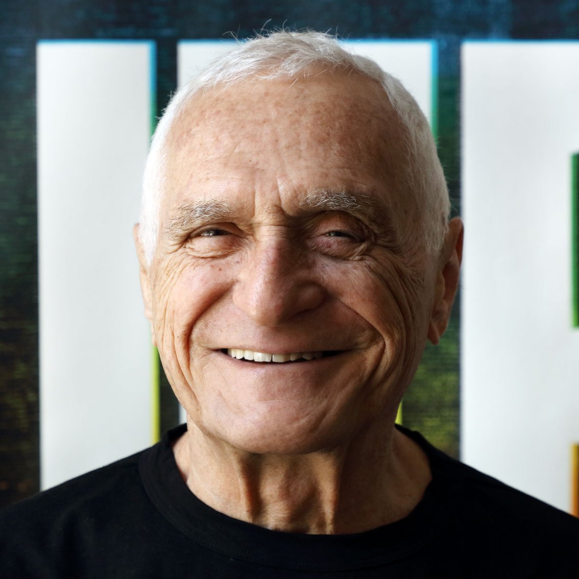 John Giorno in the Poetry Loft, 2018. Photo: Marco Anelli. Courtesy of the John Giorno Foundation.