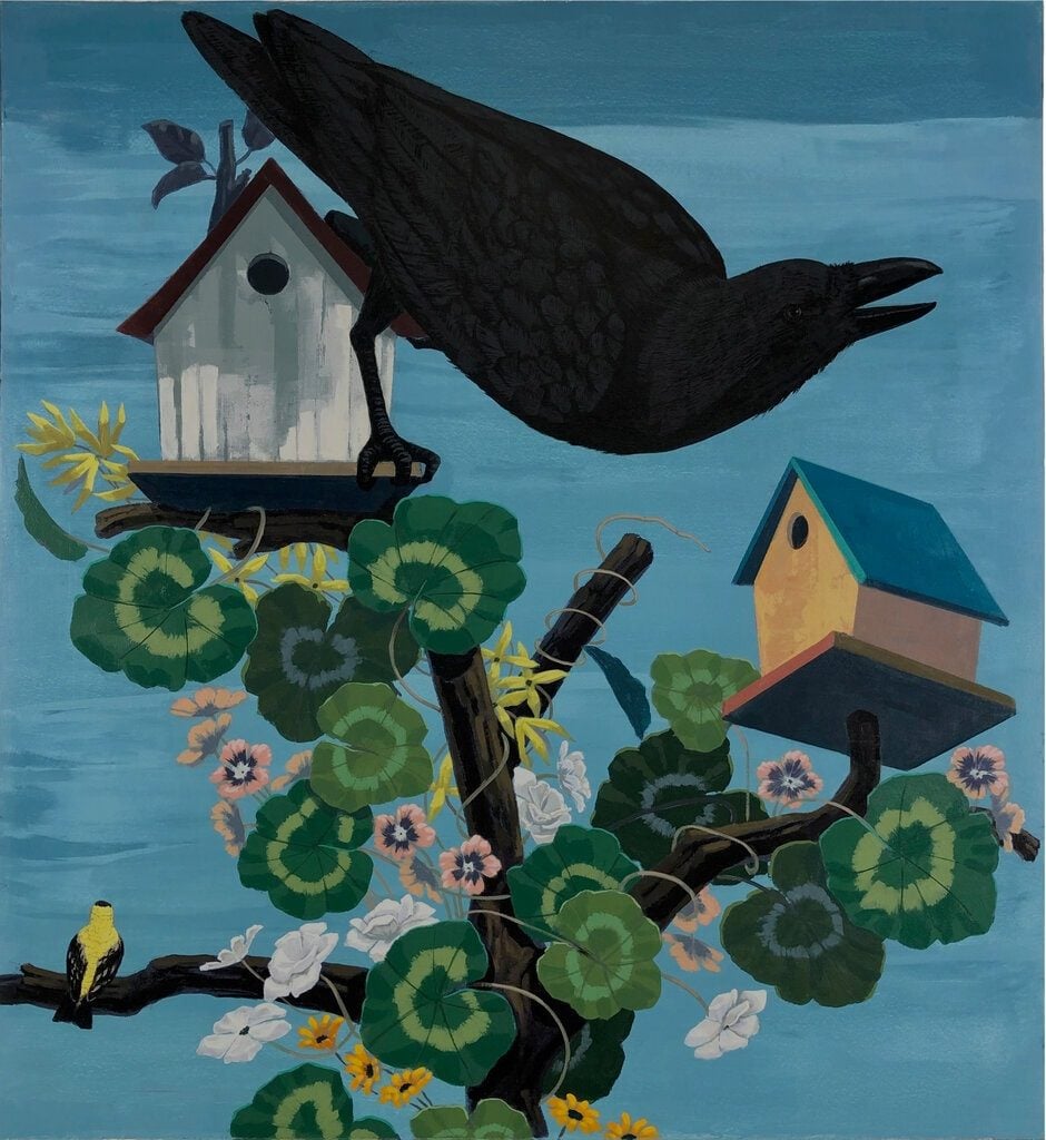 Kerry James Marshall, Black and part Black Birds in America: (Crow, Goldfinch) (2020). Courtesy of the artist and David Zwirner.