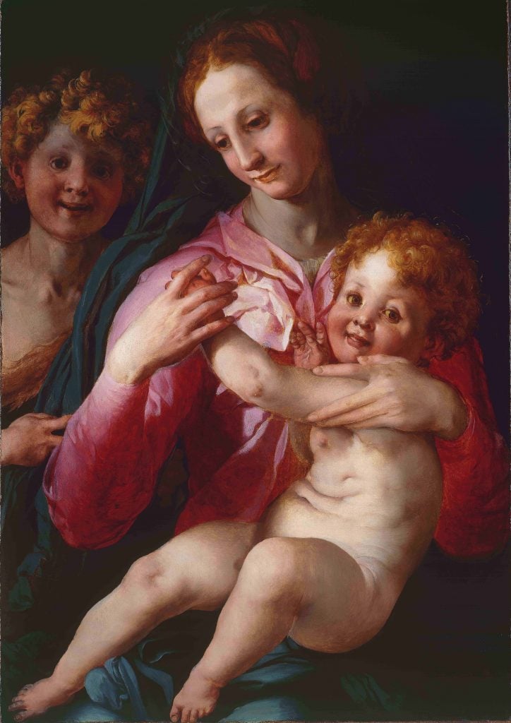 Agnolo Bronzino, Madonna & Child with the infant St John the Baptist. Courtesy of Trinity Fine Art.