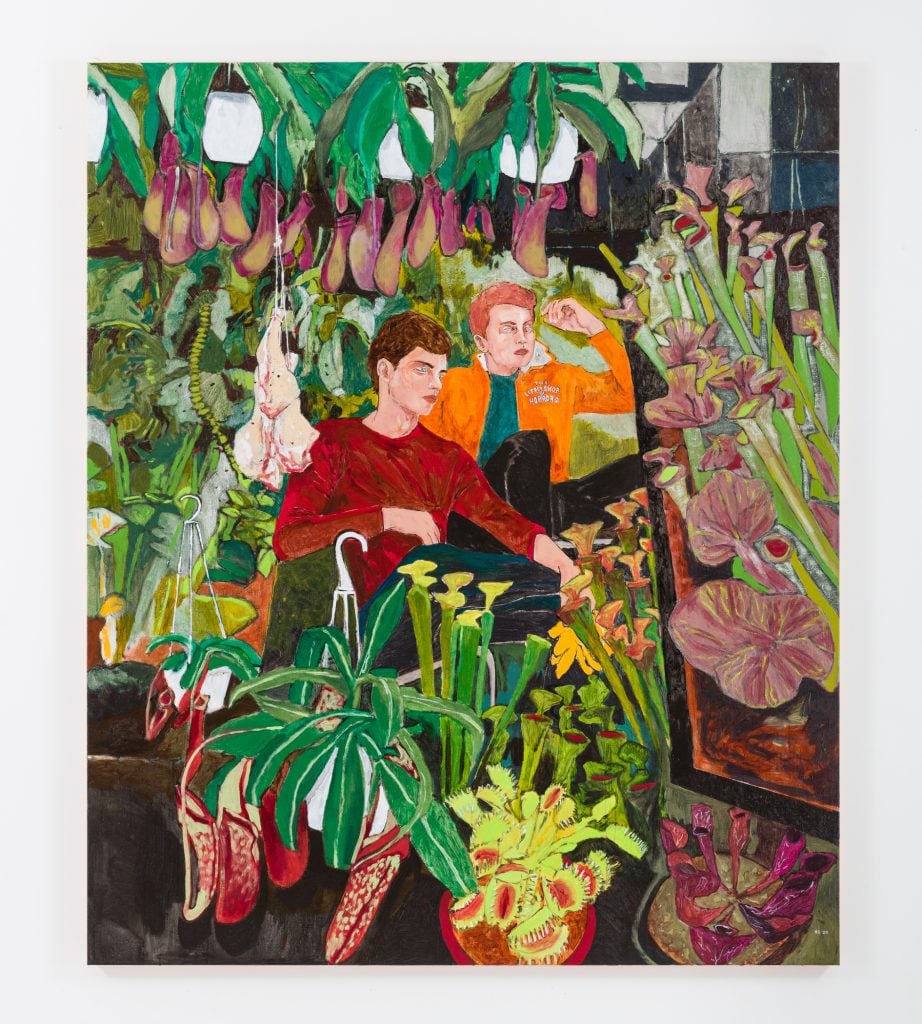 Hernan Bas, <i>Feeding time at the Little Shop of Horrors,</i> (2020). Courtesy of the artist and Jessica Silverman San Francisco.