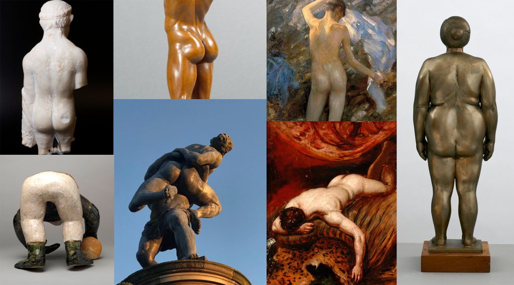 Clockwise, from top left: A Roman marble statuette, courtesy of the Yorkshire Museum; a sculpture by Francesco Pomarano, courtesy of the Wallace Collection; Henry Scott Tuke, The Blue Jacket, courtesy of the Hudds Art Gallery; Meila Kairiūkštytė-Balkus, Elena I, courtesy of the M. K. Čiurlionis National Museum of Art; a painting by William Etty, courtesy of the Scarborough Museums; courtesy of Castle Howard; a sculpture by Pamela Mei Yee Leung, courtesy of the York Art Gallery.