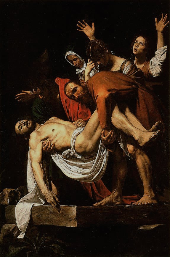 Caravaggio, Entombment of Christ (1603). Collection of the Vatican Museum.