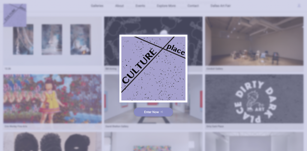 The landing page for Culture Place, a new digital marketplace from the company behind the Dallas Art Fair.