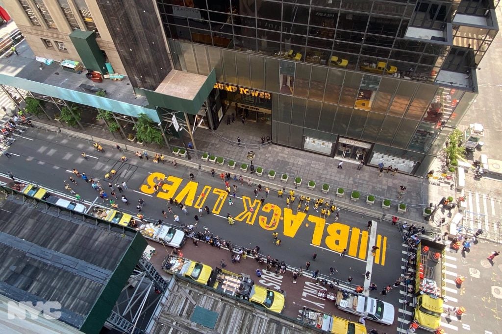 A Black Lives Matter Mural Now Lines The New York City Street In Front Of Trump Tower The President Is Enraged