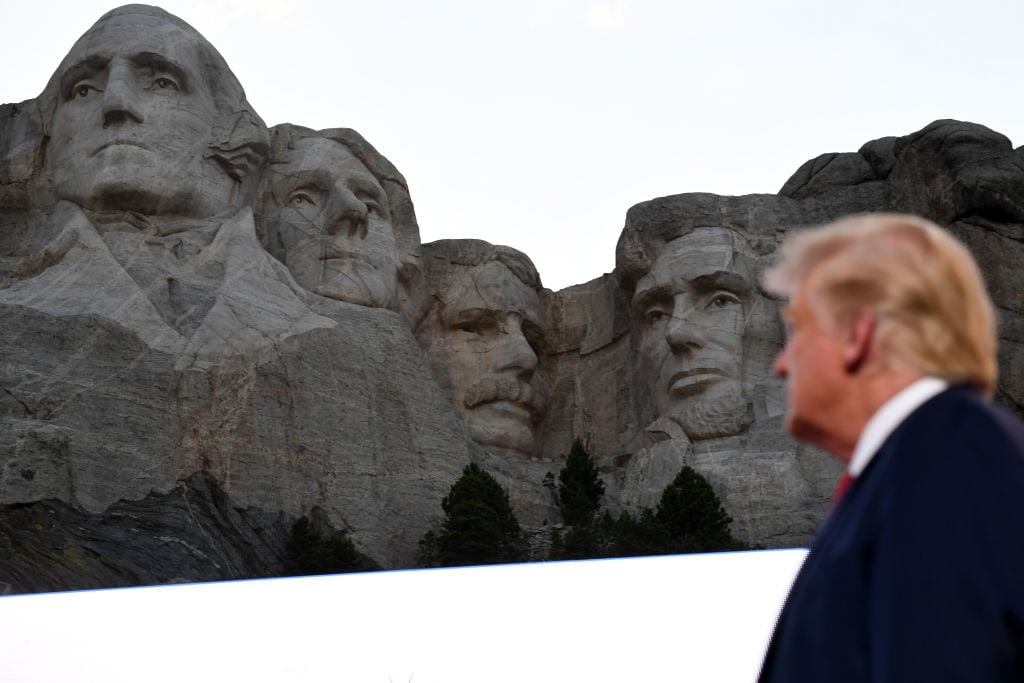 US President Donald Trump arrives for the Independence Day events at Mount Rushmore National Memorial in Keystone, South Dakota, July 3, 2020. Photo: Saul Loeb / AFP via Getty Images.