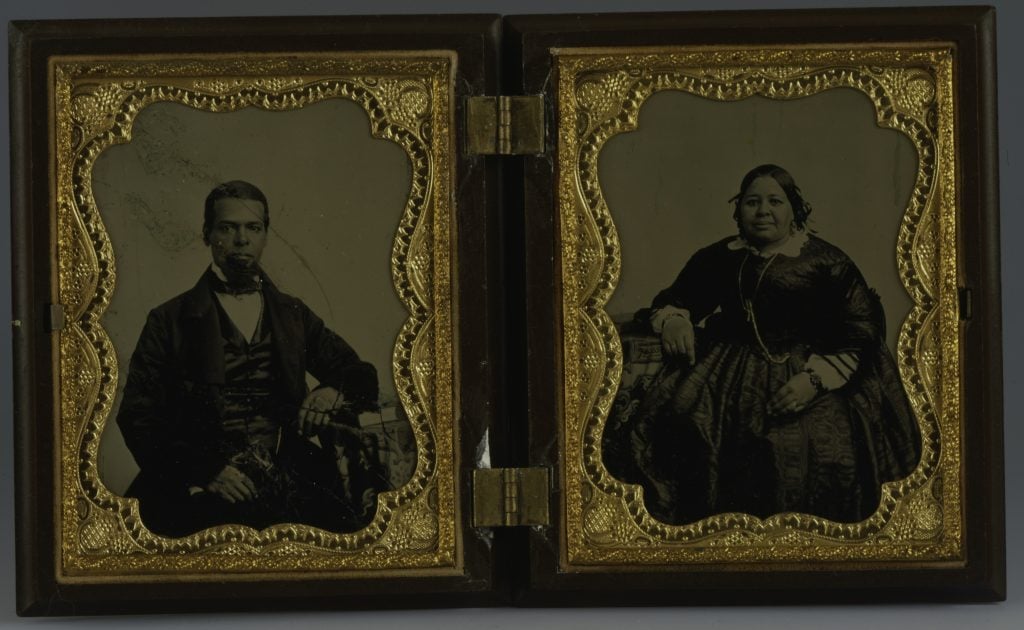 A double ambrotype portrait of Albro Lyons, Sr. and Mary Joseph Lyons from the New York Public Library. (Photo by Smith Collection/Gado/Getty Images)