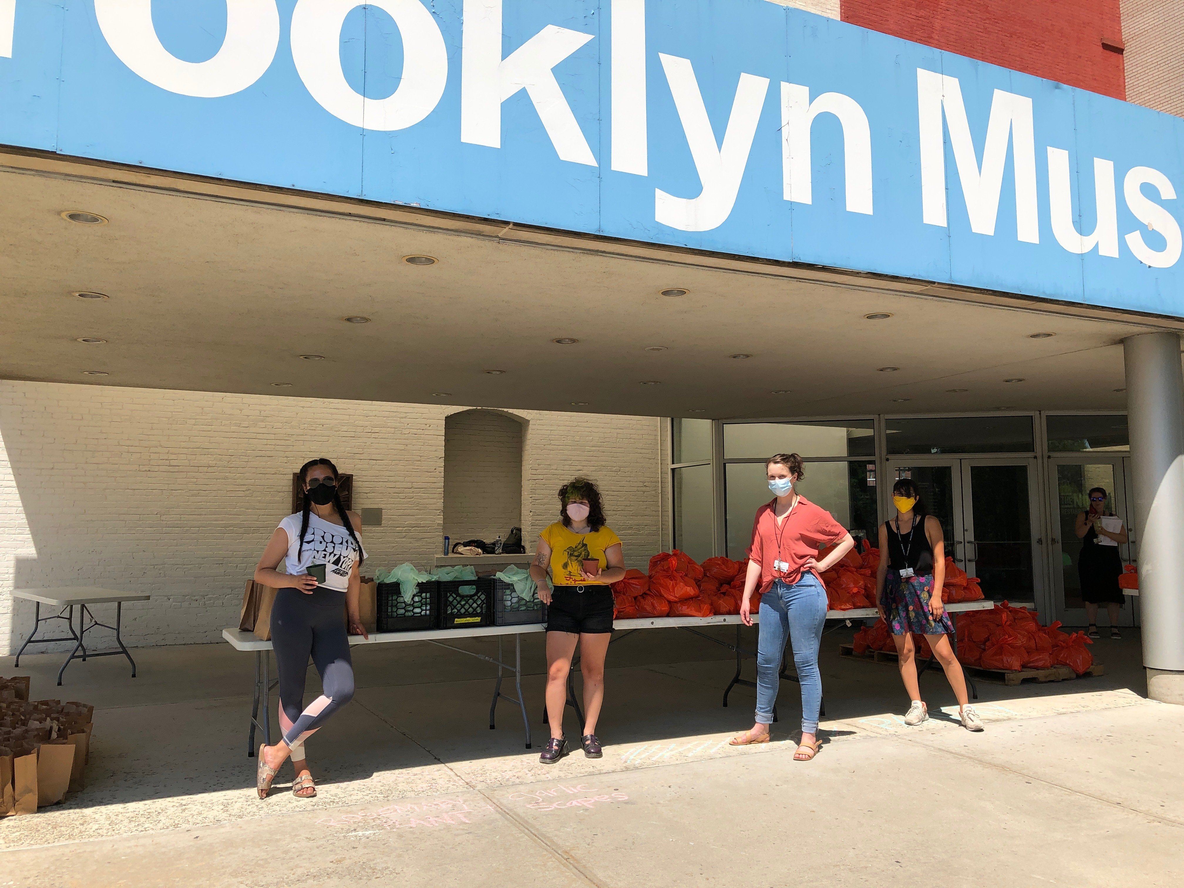 Staff volunteers at Brooklyn Museum's weekly food distribution, organized in partnership with the Campaign Against Hunger. Photo courtesy of the Brooklyn Museum.