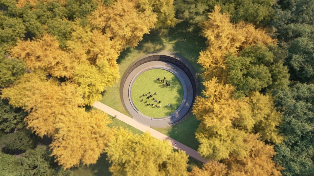 Rendering of UVA's Memorial to Enslaved Laborers. Image courtesy Höweler + Yoon Architecture LLP.