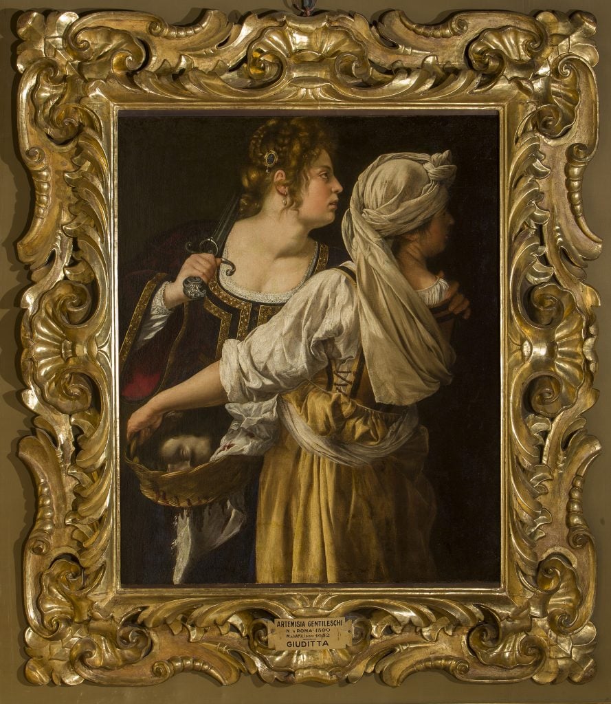 Artemisia Gentileschi, <i>Judith and her Maidservant</i> (about 1615-17). Galleria Palatina, Palazzo Pitti, Florence. Courtesy National Gallery, London.