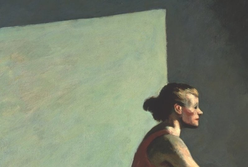 Detail of Edward Hopper, <em>Morning Sun</em>.