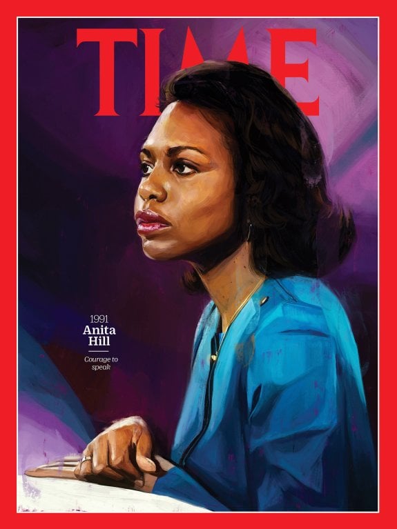Anita Hill retroactively nominated as Woman of the Year for 1991. Art by Alexis Franklin; Mark Reinstein—Corbis/Getty. Courtesy of TIME magazine.