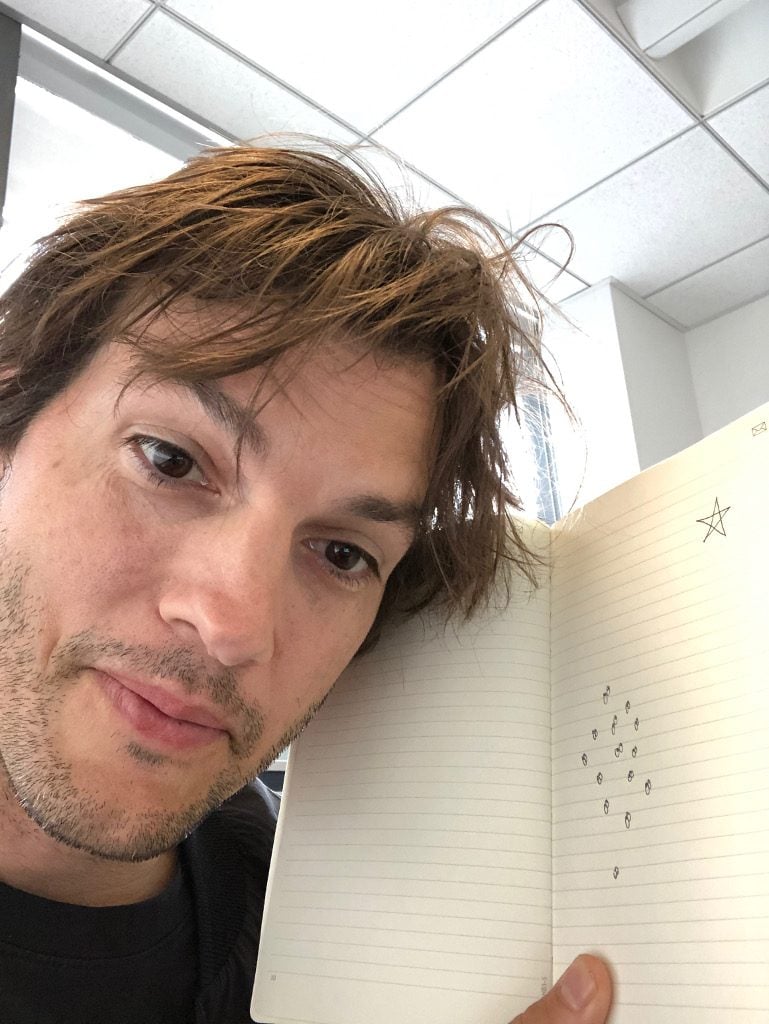 Kutcher with his masterpiece. Courtesy of Cryptograph.