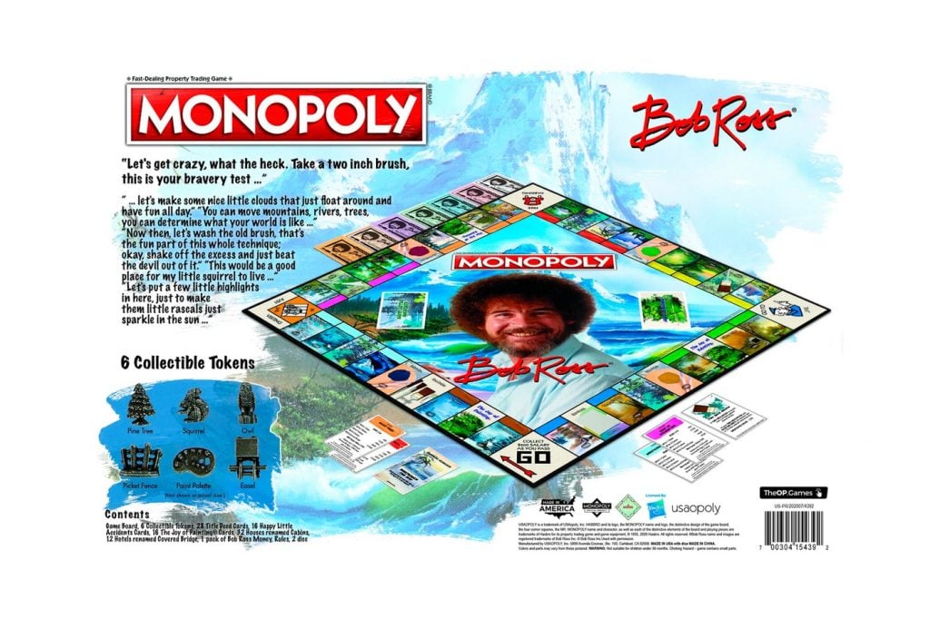The Bob Ross® Edition of MONOPOLY. Courtesy of Hasbro.