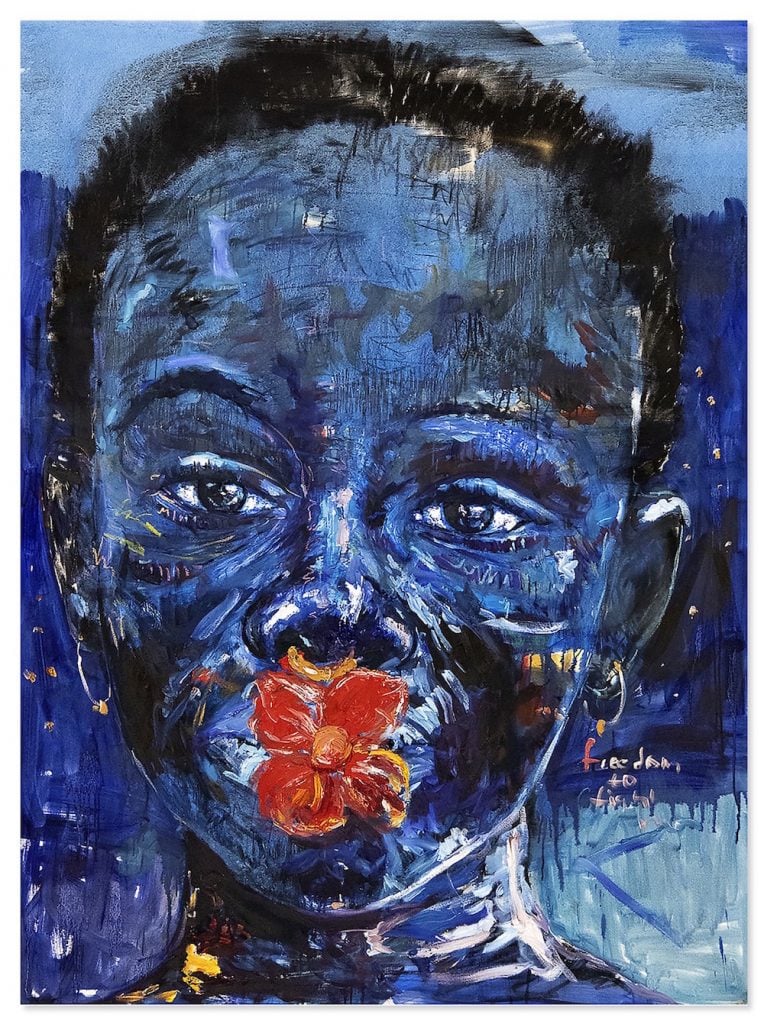 Nelson Makamo, Untitled from "Blue Series" (2020). Image, courtesy the artist and Destinee Ross-Sutton 2020
