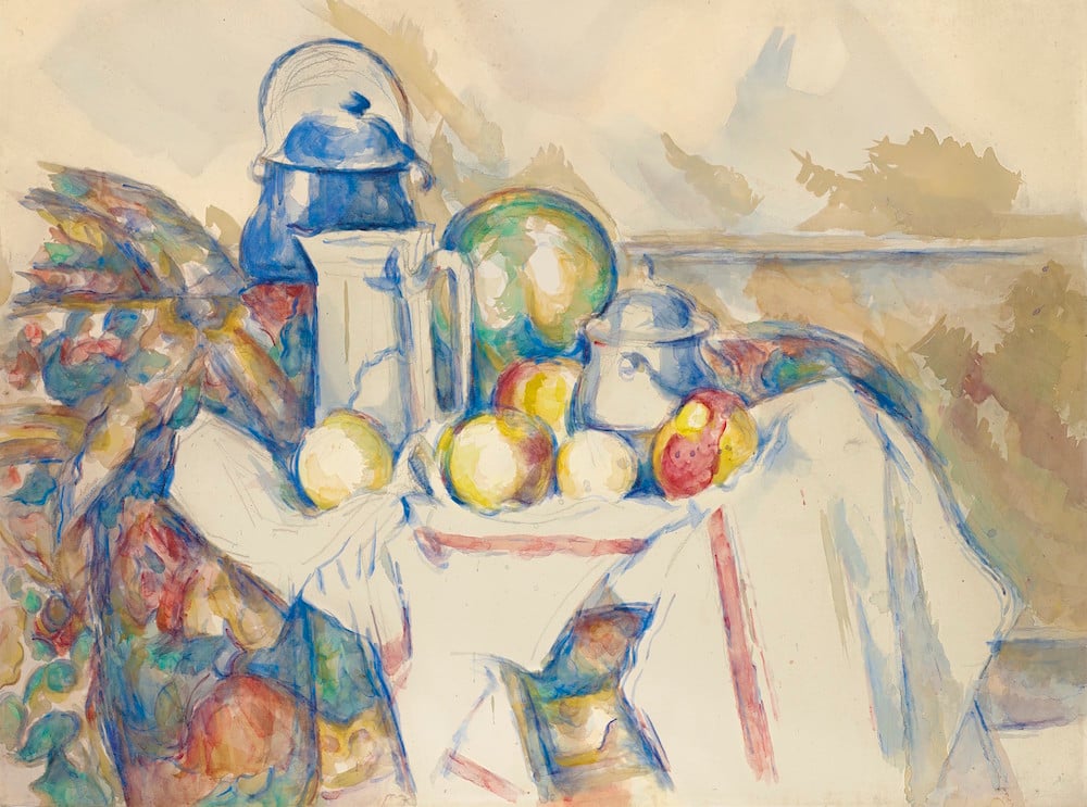 Paul Cézanne, Nature morte avec pot au lait, melon et sucrier (circa, 1900-1906 ). Image courtesy Christie's Images Ltd.