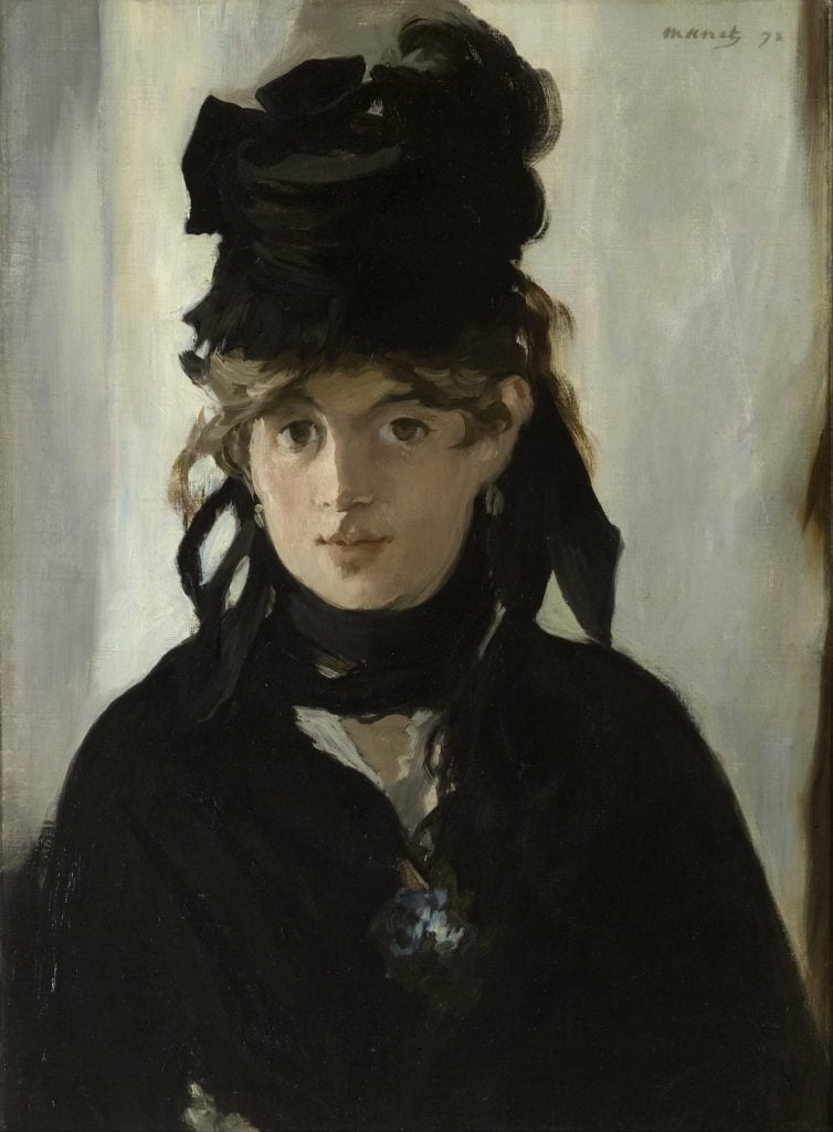 Édouard Manet, Berthe Morisot with a Bouquet of Violets (1872). Collection of Musée d'Orsay.
