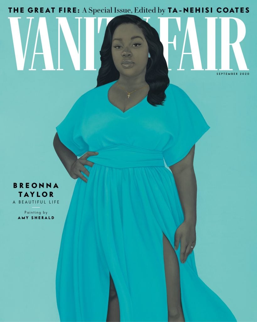 The cover of Vanity Fair's September 2020 issue, featuring a portrait of Breonna Taylor by Amy Sherald. Courtesy of Vanity Fair.