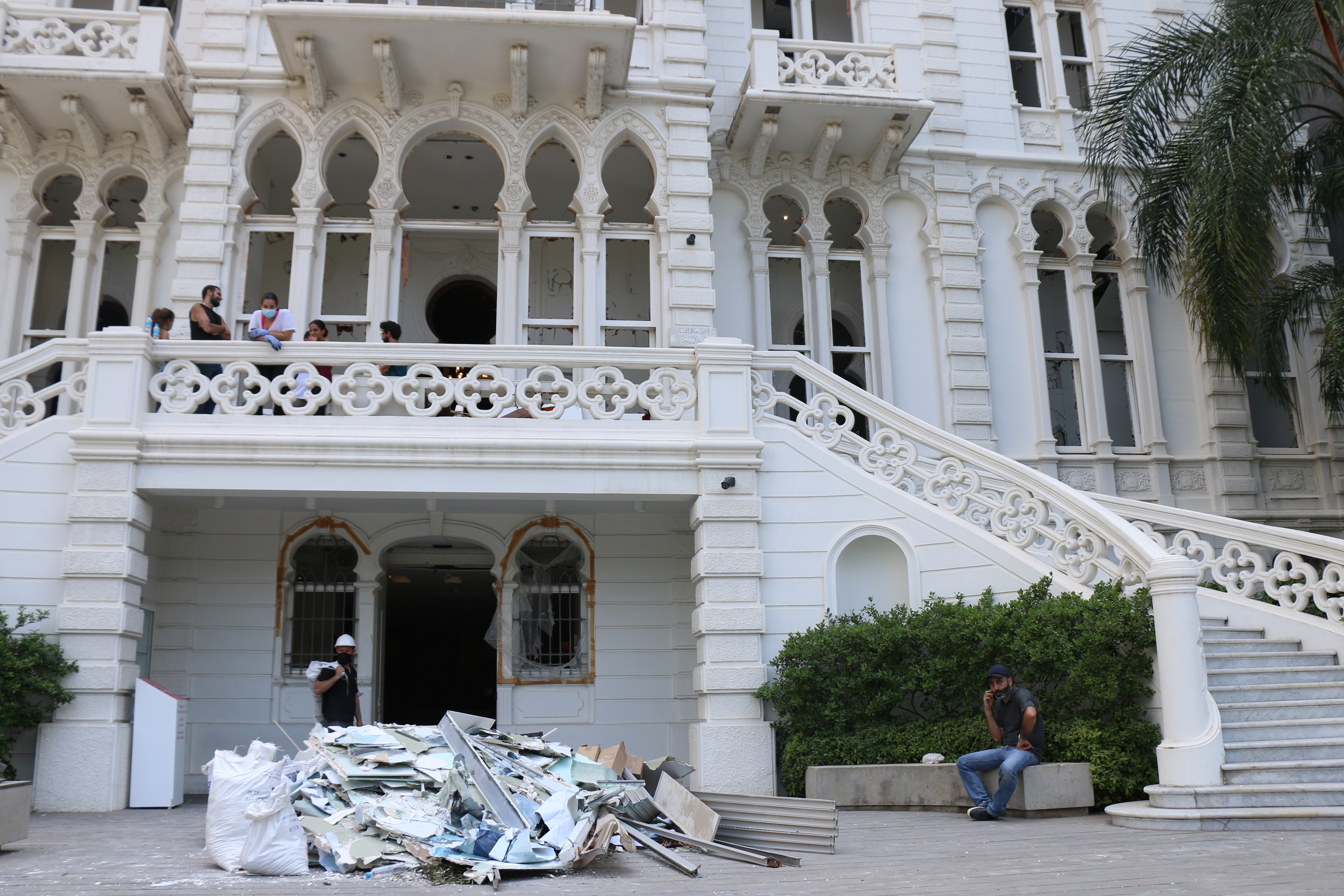 Façade of the Sursock Museum on August 5, 2020.