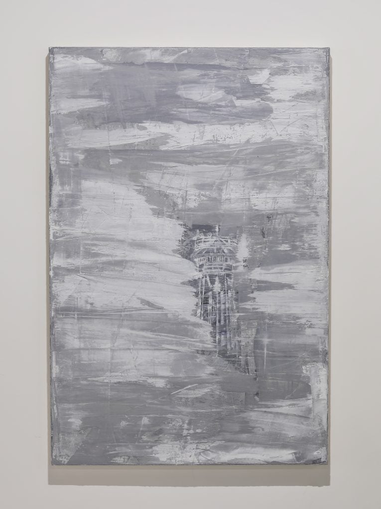 Gary Simmons, <i>Misty Tower Top</i>(2019) Courtesy the artist and Simon Lee Gallery.
