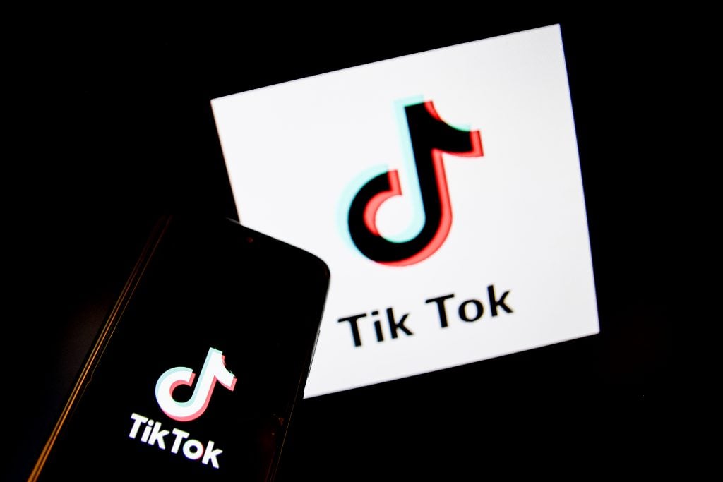 President Donald Trump is threatening to ban the popular video sharing app TikTok from the US because of the security risk. (Photo by Nikolas Kokovlis/NurPhoto via Getty Images)