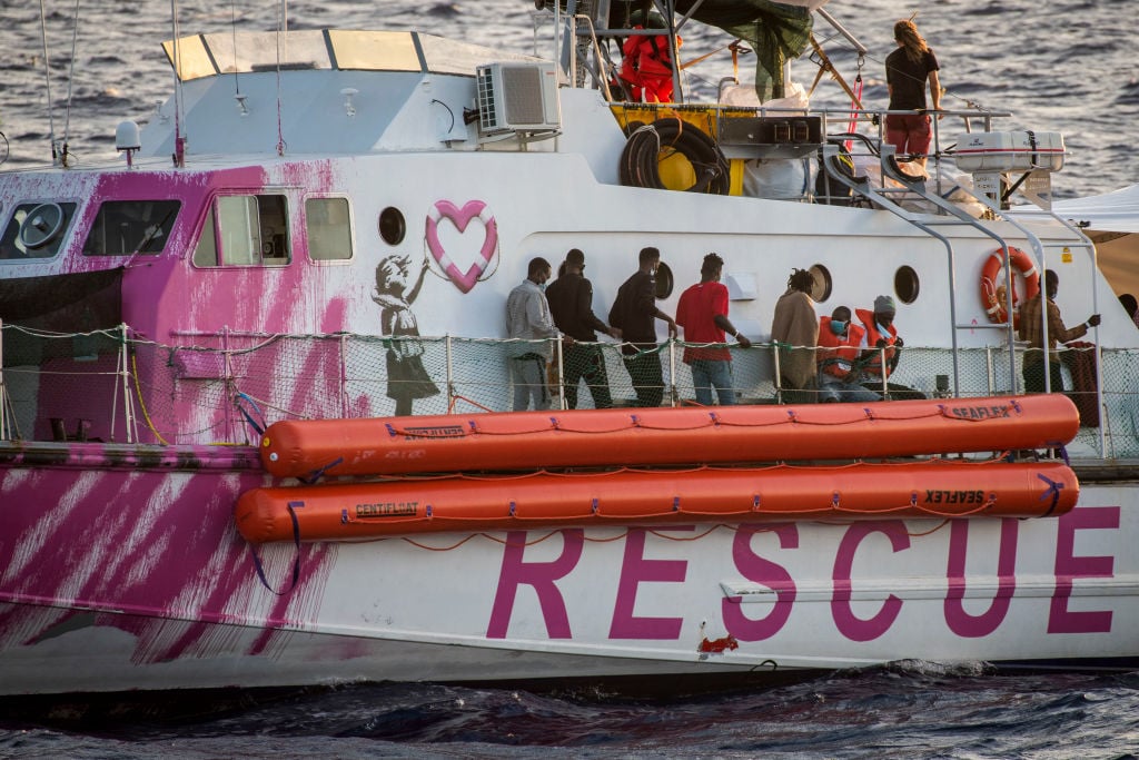 Banksy Migrant Crisis - Mediterranean Sea View - Not Banksy