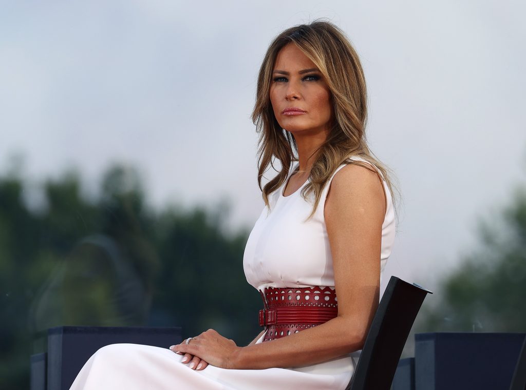 First Lady Melania Trump attends an event on the South Lawn of the White House on July 4, 2020 in Washington, DC. (Photo by Tasos Katopodis/Getty Images)