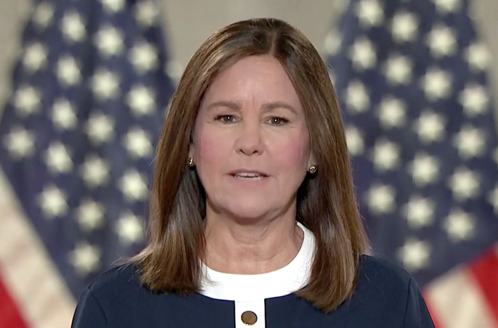 Second lady Karen Pence addresses the virtual Republication National Convention on August 26, 2020. (Photo Courtesy of the Committee on Arrangements for the 2020 Republican National Committee via Getty Images)