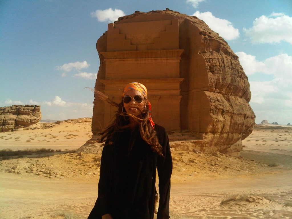 Al-Senussi at the Pyramids. Photo courtesy Alia Al-Senussi.