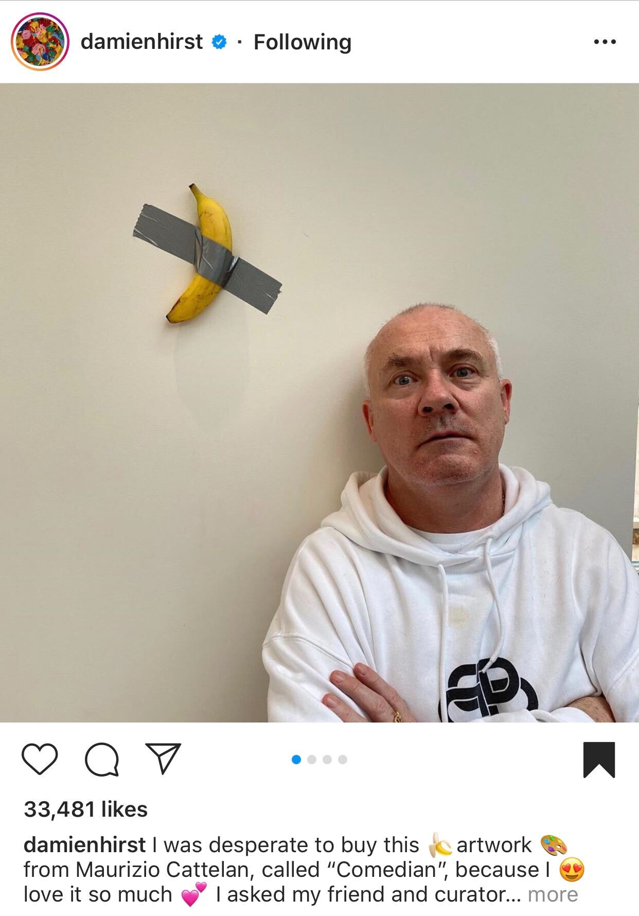 Image courtesy of Damien Hirst Instagram.