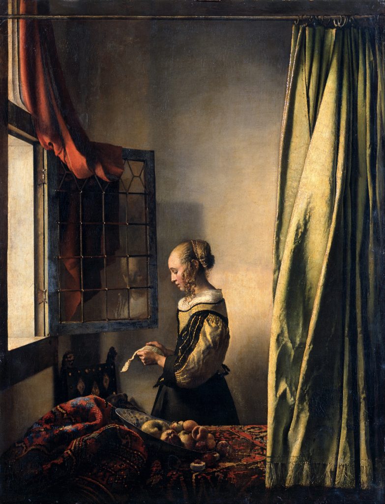 Johannes Vermeer, Girl Reading a Letter by an Open Window (1657–1659). Courtesy of Gemäldegalerie, Dresden. 