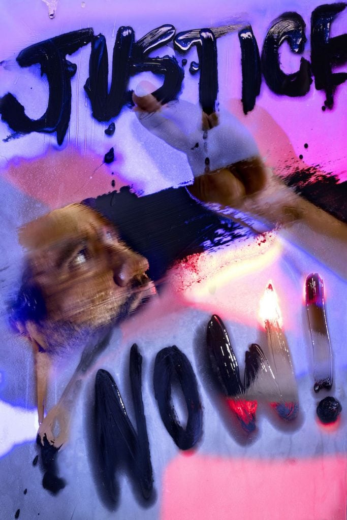 Marilyn Minter, Justice Now (2020). Image courtesy of the artist and Salon 94, New York.