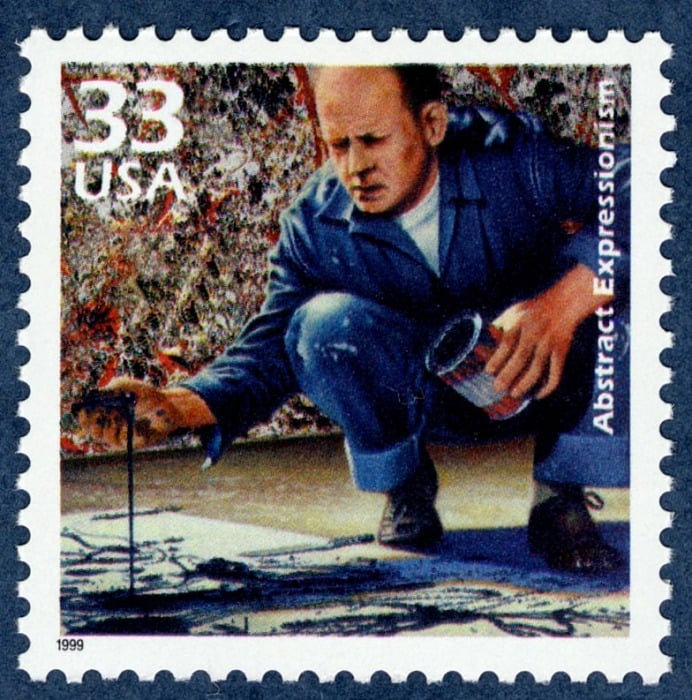 Jackson Pollock Abstract Expressionism. ©United States Postal Service