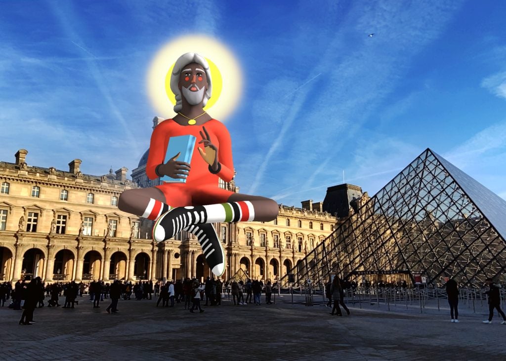 Nina Chanel Abney, Imaginary Friend in Paris, 2020, augmented reality. Courtesy: Nina Chanel Abney and Acute Art.