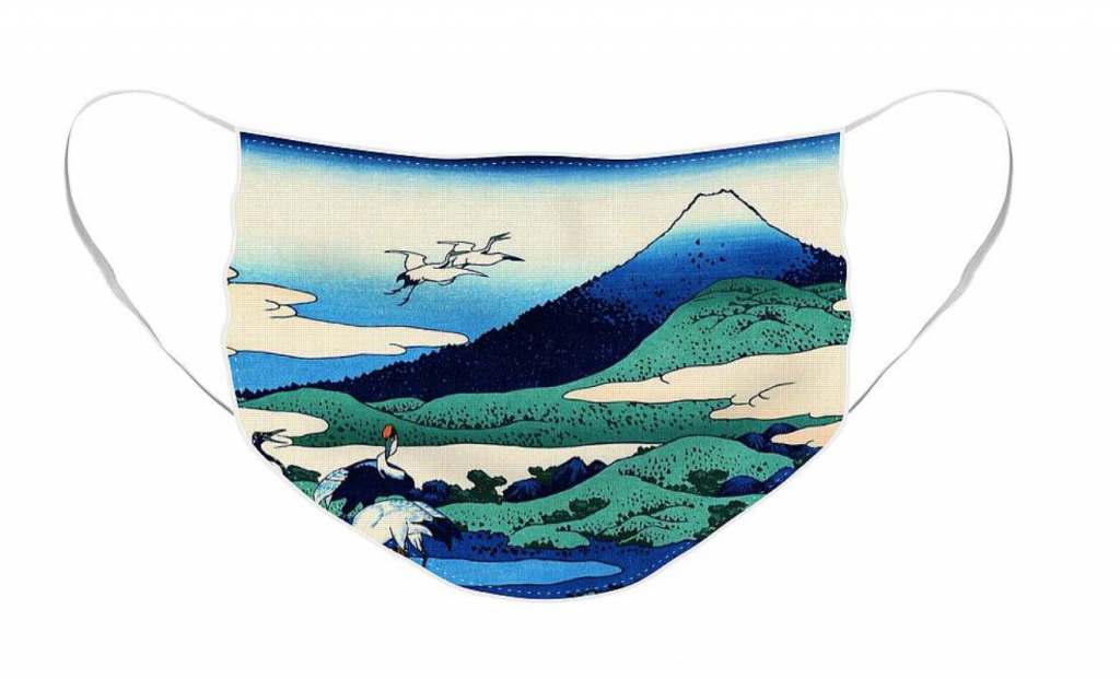 Face mask with Mt. Fuji View 36 by Katsushika Hokusai. Courtesy of Fine Art America.