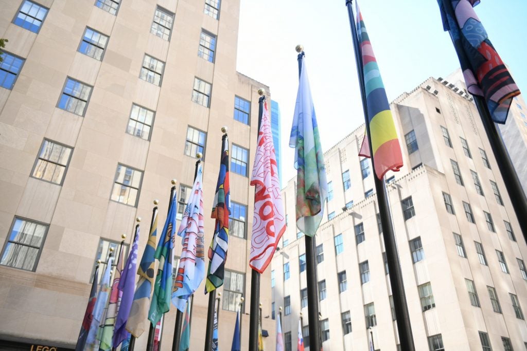 The Flag Project at Rockefeller Center, photo: courtesy of Tishman Speyer.