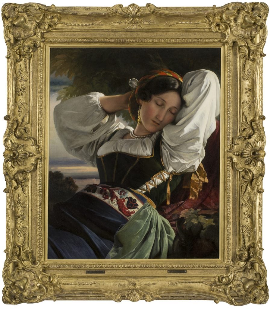 Franz Xaver Winterhalter, Girl from the Sabine Hills (Mädchen aus den Sabiner Bergen), signed FW. Courtesy of Robert Simon Fine Art.
