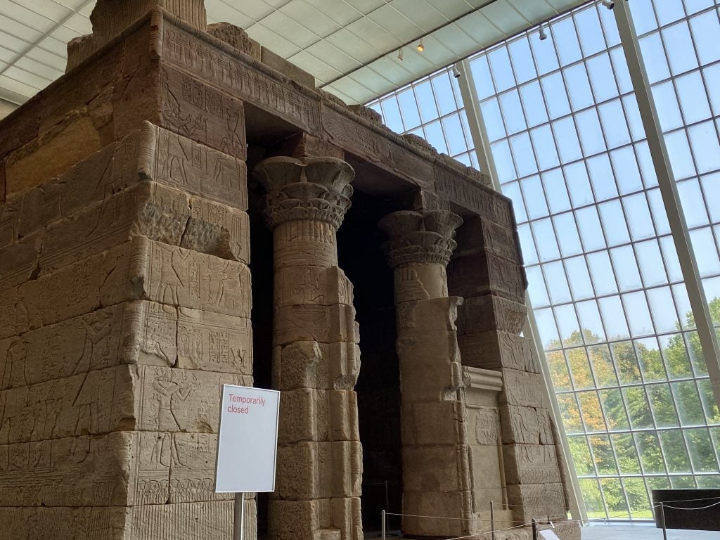 The closed Temple of Dendur at the Metropolitan Museum of Art. Photo: Zachary Small.