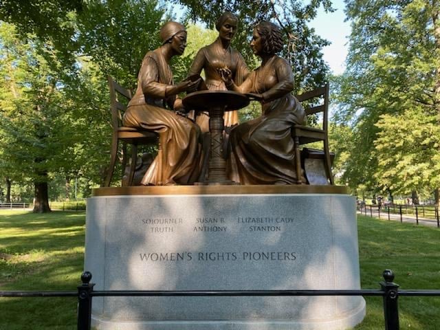 Meredith Bergmann, Women’s Rights Pioneers Monument, Central Park. Photo courtesy of Monumental Women.