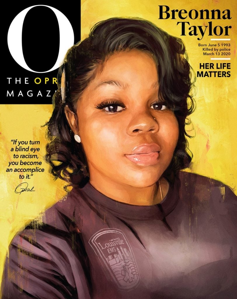 Alexis Franklin drew this portrait of Breonna Taylor for Oprah magazine. Courtesy of Oprah magazine.