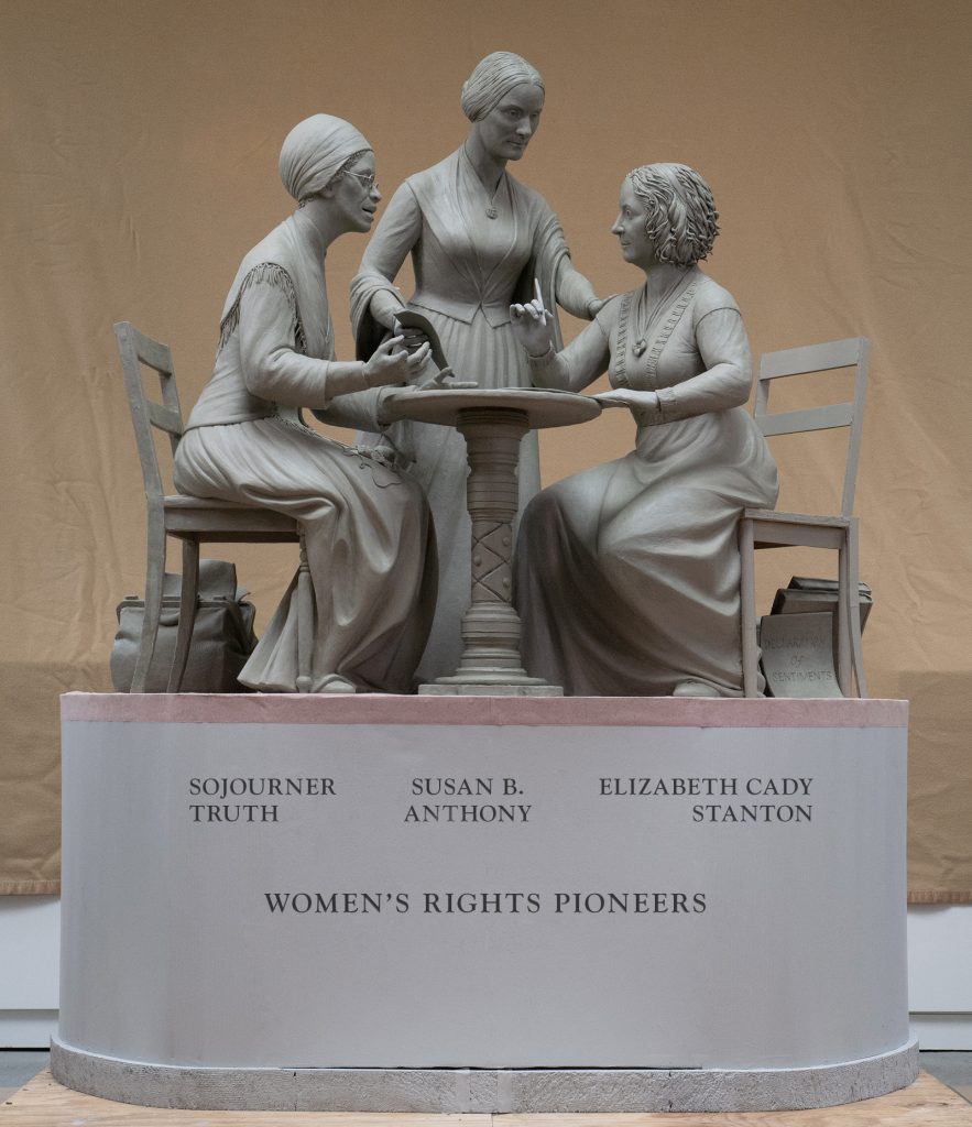 Meredith Bergmann, Women’s Rights Pioneers Monument (model). Photo by Michael Bergmann.