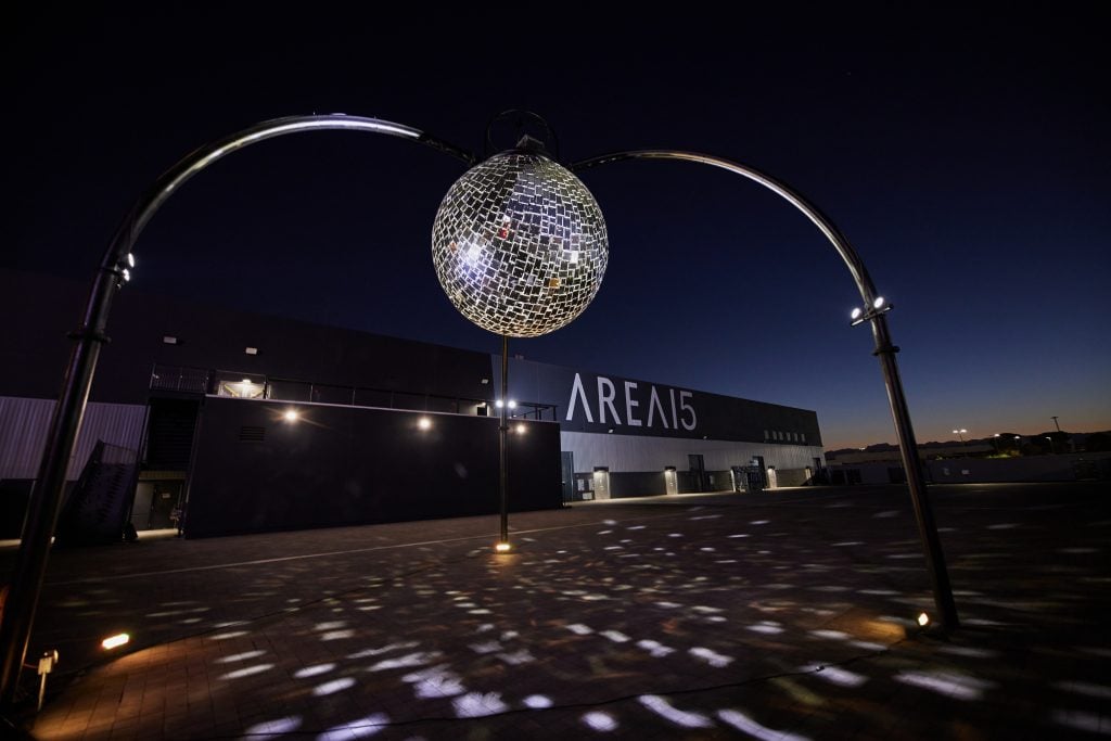 Ivan McLean, <em>Giant Disco</em> at Art Island at Area15. Photo by Laurent Velazquez. 