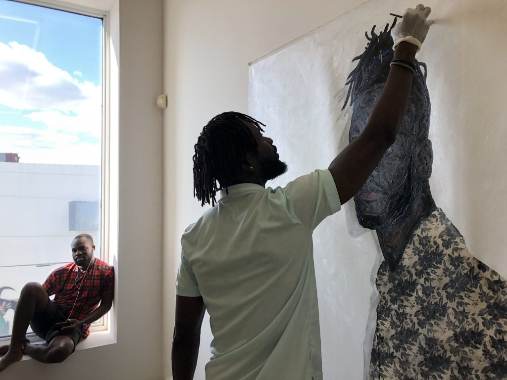 Amoako Boafo at the Rubell Museum 2019. Photo courtesy of Rubell Museum.